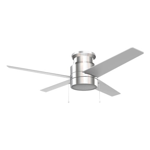 LAMONT 52 inch 4 - Blade Flush Mount Ceiling Fan with LED Light & Pull Chain - LEDMyPlace