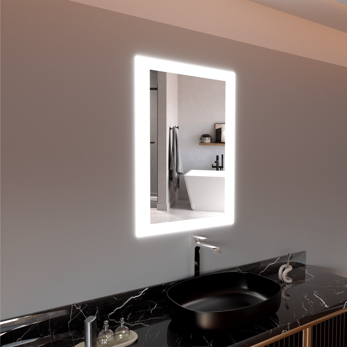 24 in. X 36 in. Backlit LED Lighted Bathroom Vanity Mirror, Adjustable Color Temperature & Remembrance, Touch Button, CRI 90+, Anti-Fog, Window Style