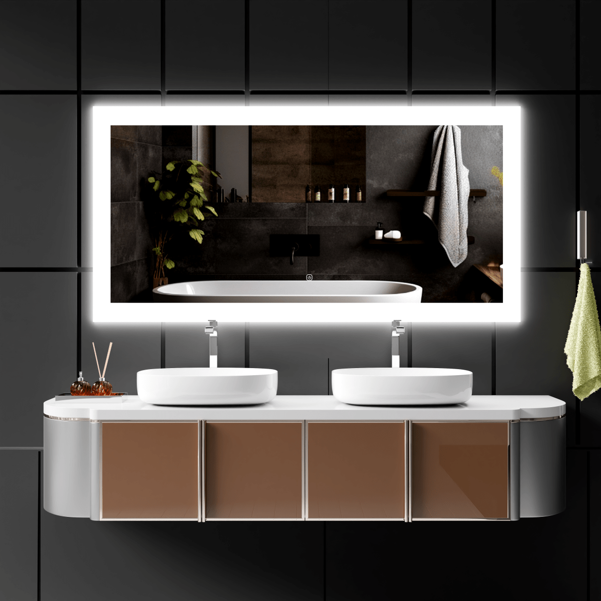 36 in. X 48 in. Backlit LED Lighted Bathroom Vanity Mirror, Adjustable Color Temperature & Remembrance, Touch Button, CRI 90+, Anti-Fog, Window Style