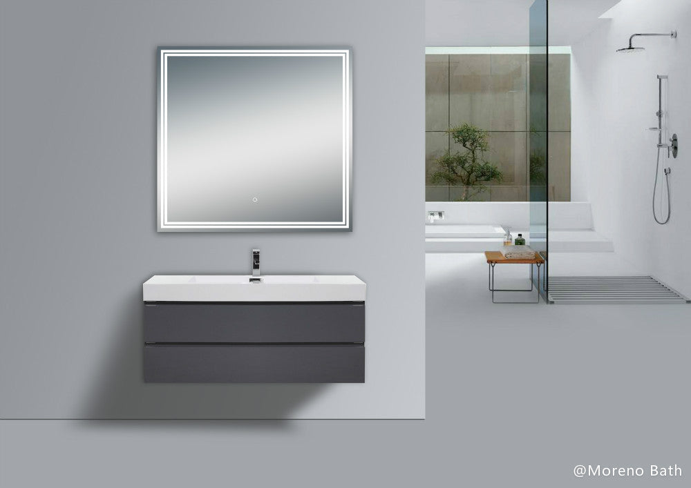 Luna 55'' Polished Edge Back-lit LED Mirror for Bathroom Vanity