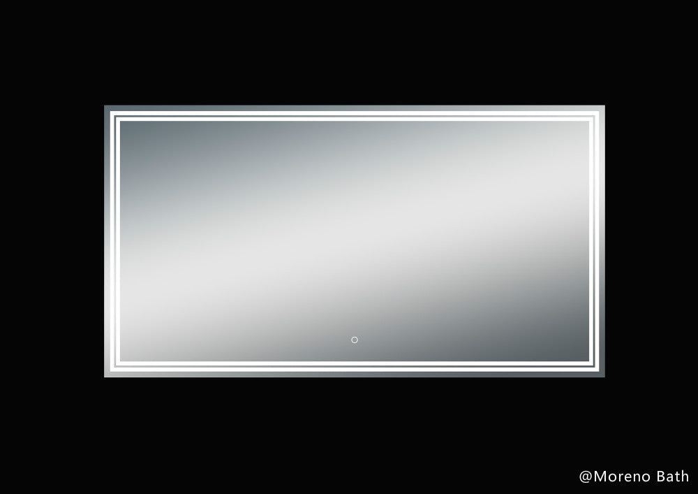 Luna 55'' Polished Edge Back-lit LED Mirror for Bathroom Vanity