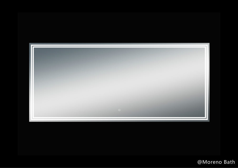 Luna 68'' Polished Edge Back-lit LED Mirror for Bathroom Vanity