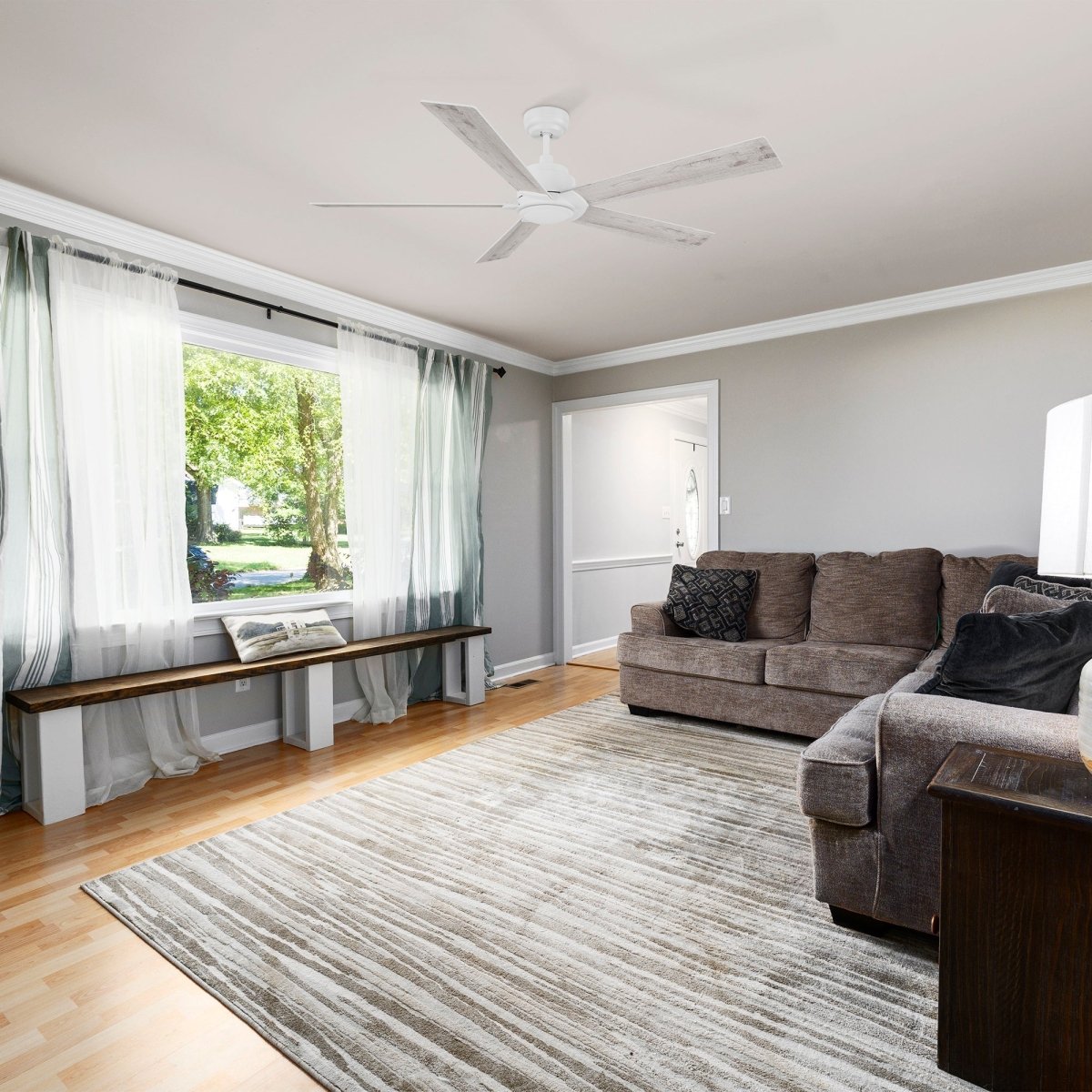 LURGAN 60 inch 5 - Blade No Light Ceiling Fan with Remote - LEDMyPlace