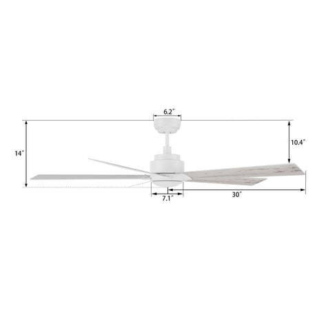 LURGAN 60 inch 5 - Blade No Light Ceiling Fan with Remote - LEDMyPlace