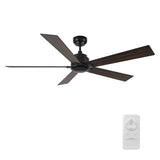 LURGAN 60 inch 5 - Blade No Light Ceiling Fan with Remote - LEDMyPlace