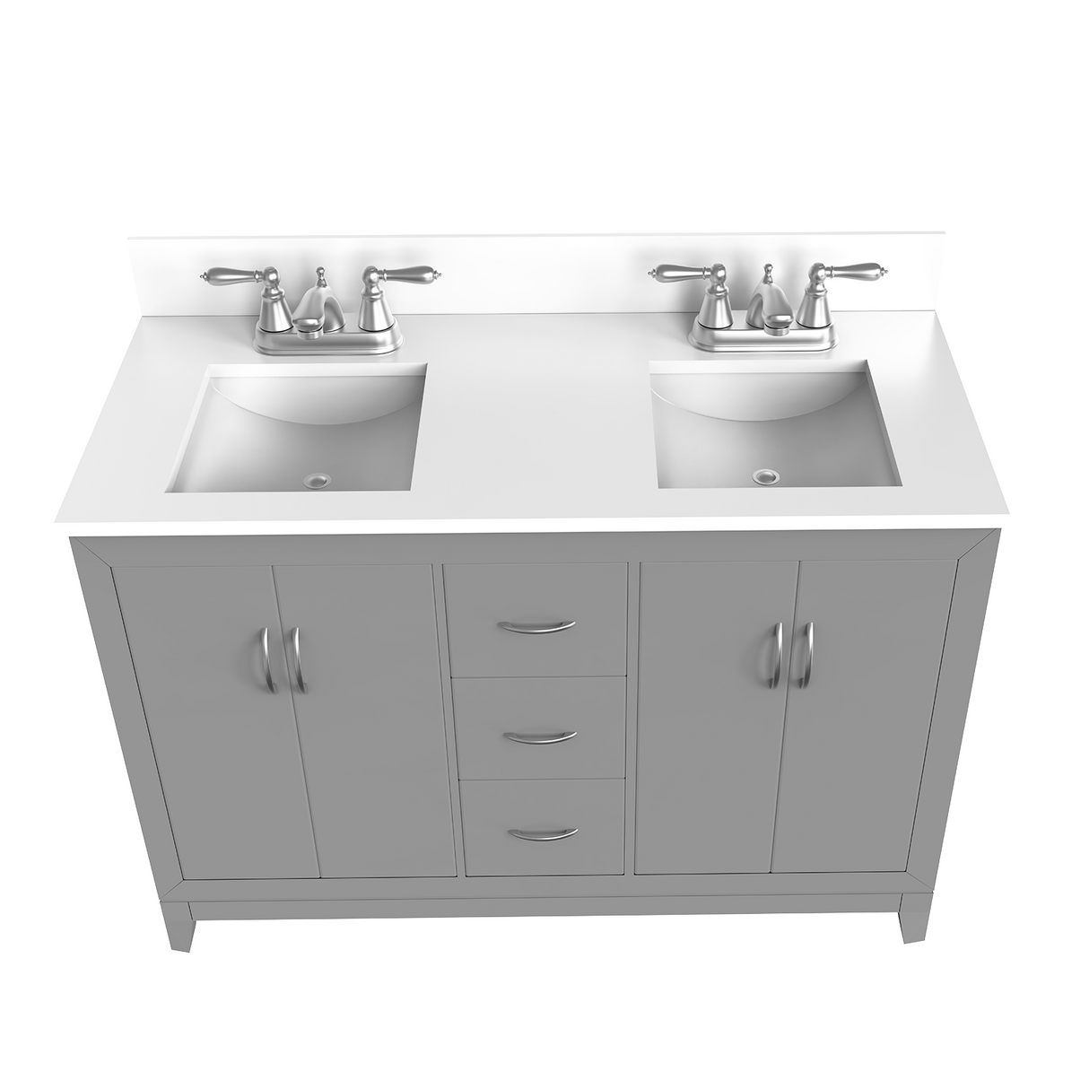 Luton Freestanding Solid Wood Bathroom Vanity With Crystal White Engineered Stone Sink Top & 4 In. Backsplash in Nature Wood Finish