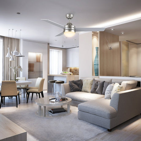 MALTA 52 inch 3 - Blade Ceiling Fan with LED Light & Pull Chain - LEDMyPlace