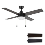 MALTA 52 inch 4 - Blade Ceiling Fan with LED Light & Pull Chain - LEDMyPlace