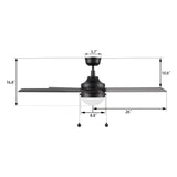 MALTA 52 inch 5 - Blade Ceiling Fan with LED Light & Pull Chain - LEDMyPlace