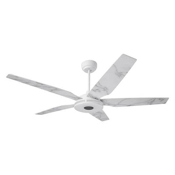 Explorer White/White marble 5 Blade Smart Ceiling Fan with Dimmable LED Light Kit Works with Remote Control, Wi-Fi apps and Voice control via Google Assistant/Alexa/Siri