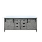 Marsyas Ash Grey Freestanding Bathroom Vanity with White Quartz top, White Square Sink