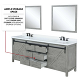 Marsyas 80" Ash Grey Freestanding Bathroom Vanity Cabinet Without Top