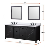 Marsyas 80" Brown Freestanding  Bathroom Vanity Cabinet Without Top & 30" Mirrors