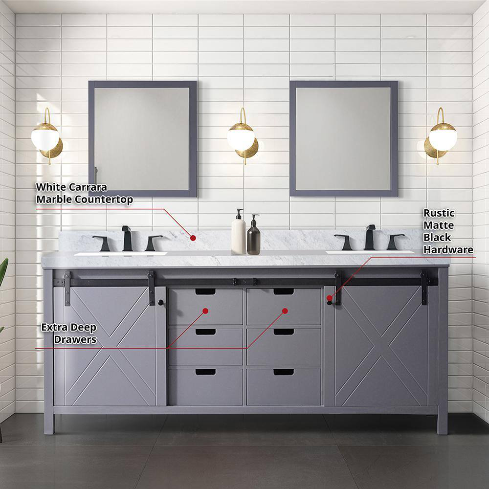 Marsyas 80" Dark Grey Freestanding Bathroom Vanity Cabinet Without Top