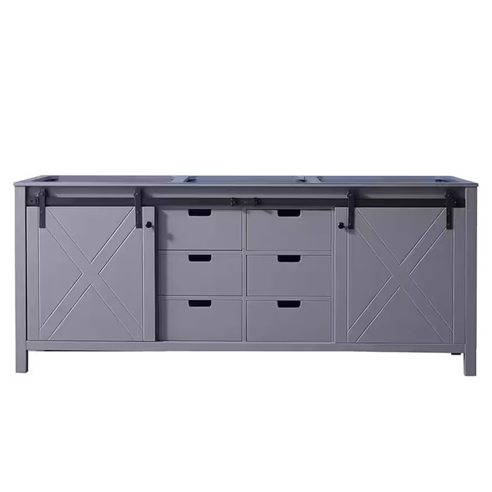 Marsyas 80" Dark Grey Freestanding Bathroom Vanity Cabinet Without Top