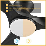 MERTON 52 inch 3 - Blade Smart Ceiling Fan with LED Light & Remote - LEDMyPlace