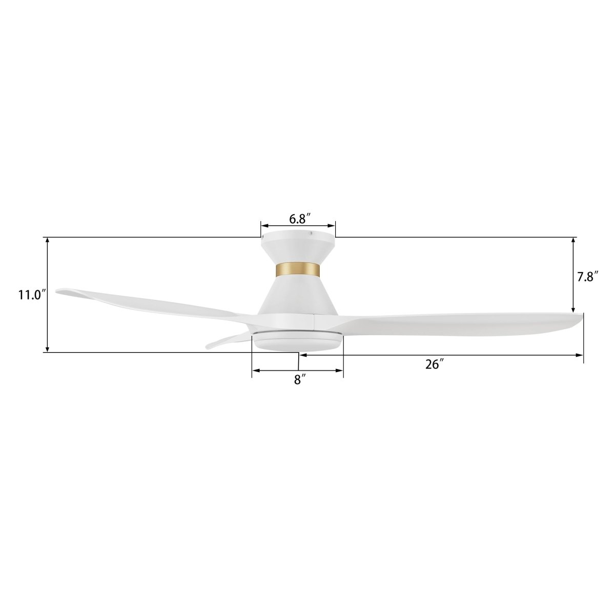 MERTON 52 inch 3 - Blade Smart Ceiling Fan with LED Light & Remote - LEDMyPlace