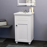 mini 20 white freestanding bathroom vanity with porcelain top