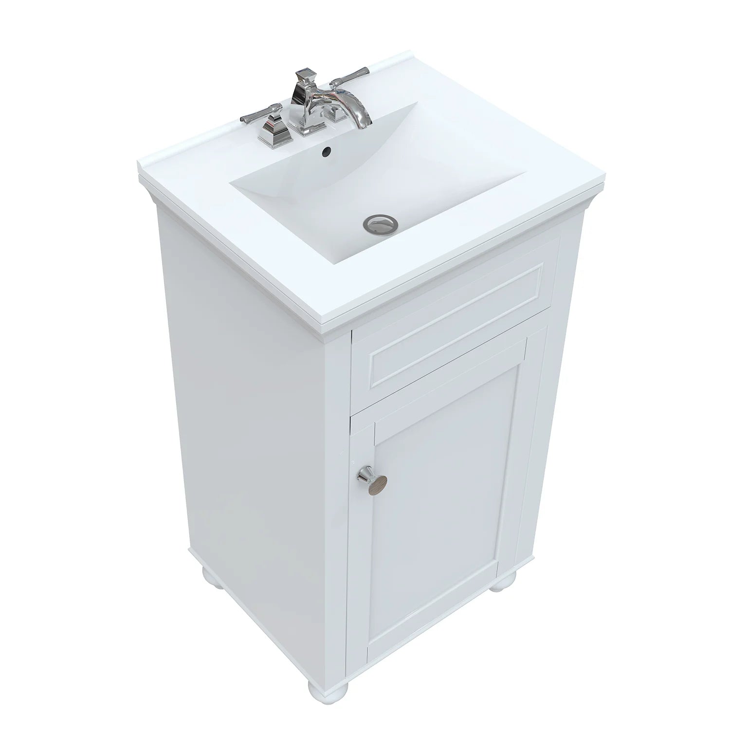 mini 20 white freestanding solid wood bathroom vanity