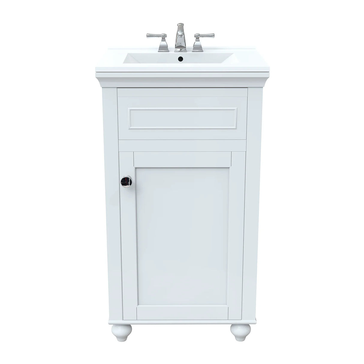 mini 20 white freestanding vanity with porcelain sink