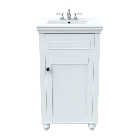 mini 20 white freestanding vanity with porcelain sink