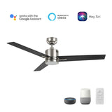 MONTGOMERY 52 inch 3 - Blade Smart Ceiling Fan with LED Light & Remote - LEDMyPlace
