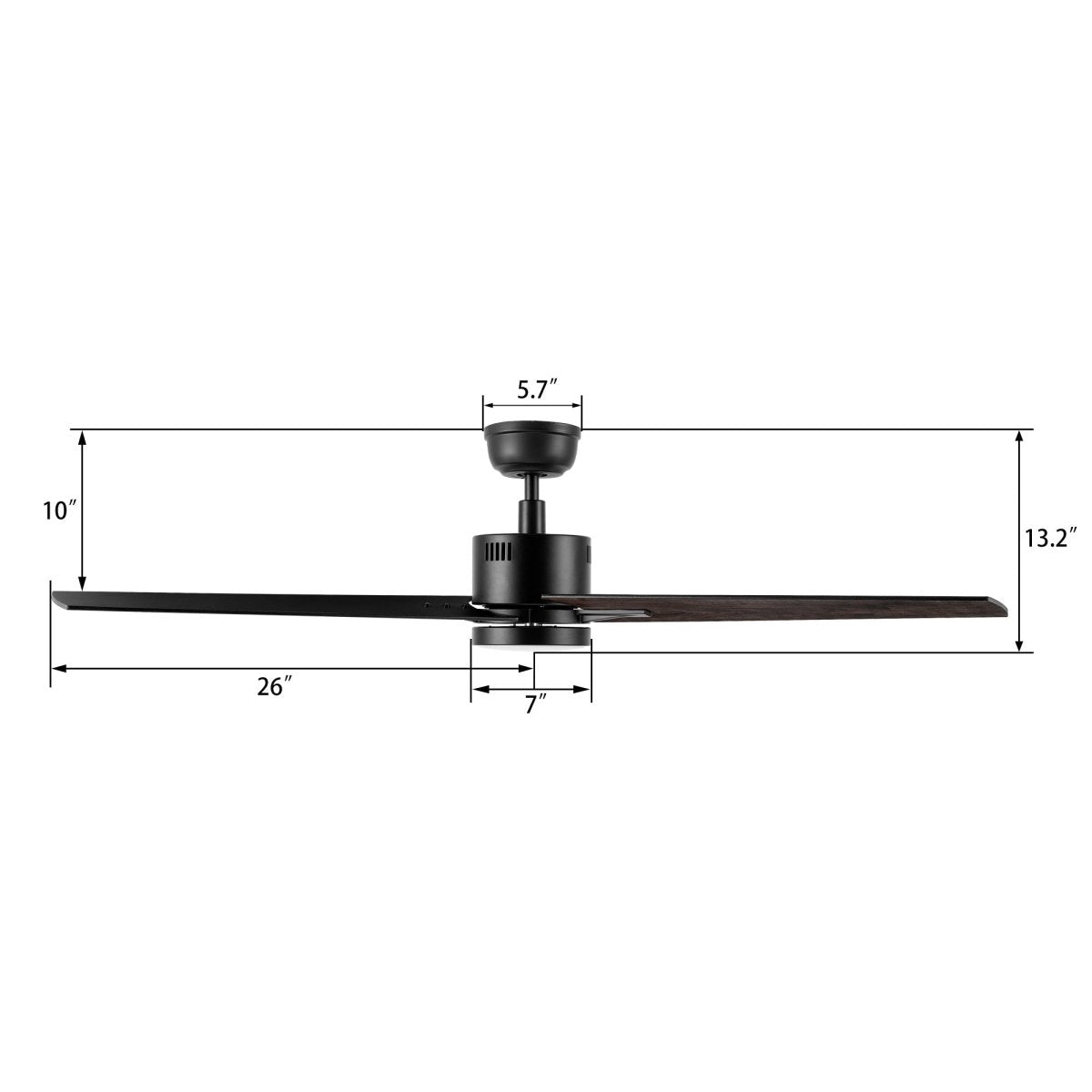 MONTGOMERY 52 inch 3 - Blade Smart Ceiling Fan with LED Light & Remote - LEDMyPlace