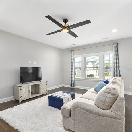 MONTGOMERY 52 inch 4 - Blade Smart Ceiling Fan with LED Light & Remote - LEDMyPlace