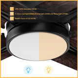 MONTGOMERY 52 inch 4 - Blade Smart Ceiling Fan with LED Light & Remote - LEDMyPlace