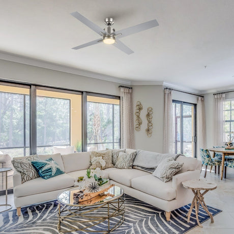 MONTGOMERY 52 inch 4 - Blade Smart Ceiling Fan with LED Light & Remote - LEDMyPlace