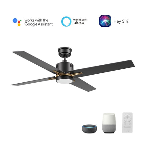 MONTGOMERY 52 inch 4 - Blade Smart Ceiling Fan with LED Light & Remote - LEDMyPlace