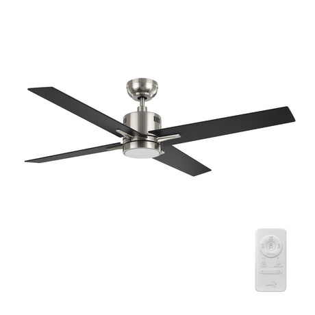 MONTGOMERY 52 inch 4 - Blade Smart Ceiling Fan with LED Light & Remote - LEDMyPlace