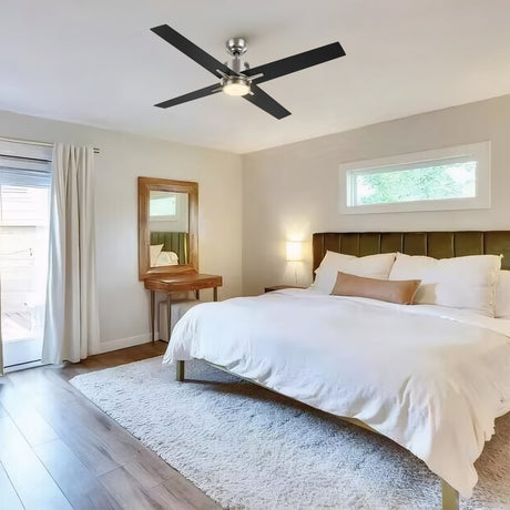 MONTGOMERY 52 inch 4 - Blade Smart Ceiling Fan with LED Light & Remote - LEDMyPlace