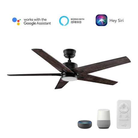 MONTGOMERY 52 inch 5 - Blade Smart Ceiling Fan with LED Light & Remote - LEDMyPlace