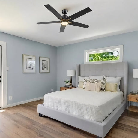 MONTGOMERY 52 inch 5 - Blade Smart Ceiling Fan with LED Light & Remote - LEDMyPlace