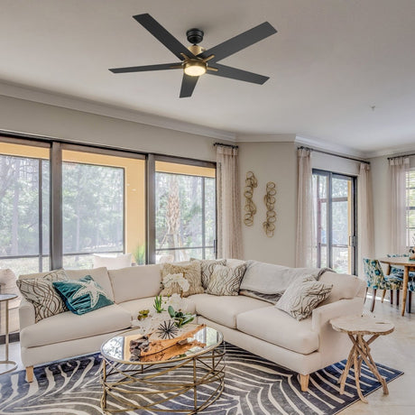 MONTGOMERY 52 inch 5 - Blade Smart Ceiling Fan with LED Light & Remote - LEDMyPlace