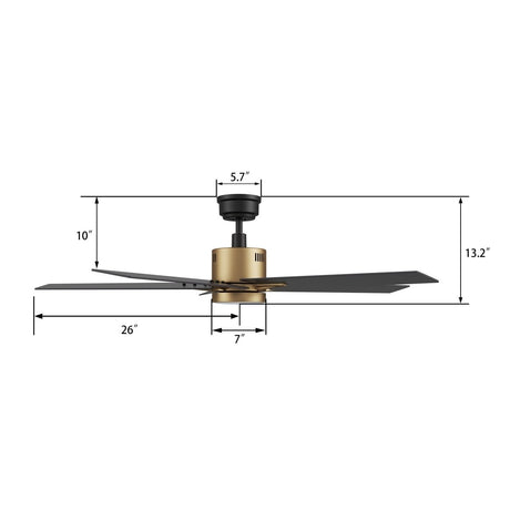 MONTGOMERY 52 inch 5 - Blade Smart Ceiling Fan with LED Light & Remote - LEDMyPlace