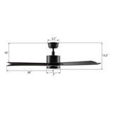 MONTGOMERY 52 inch 5 - Blade Smart Ceiling Fan with LED Light & Remote - LEDMyPlace