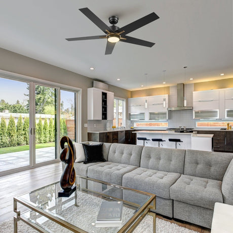 MONTGOMERY 52 inch 5 - Blade Smart Ceiling Fan with LED Light & Remote - LEDMyPlace