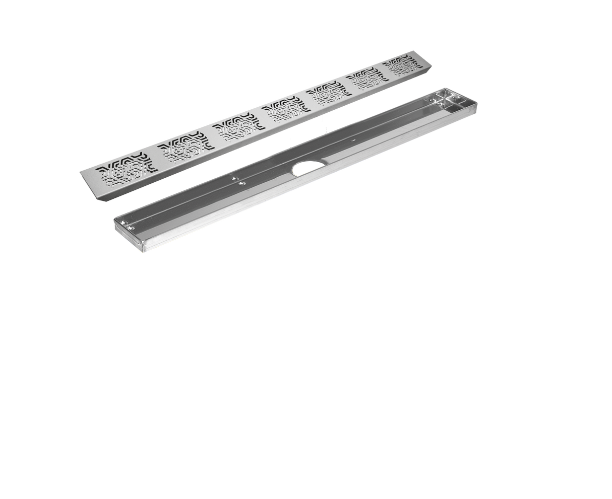 MYVARIO-LINE – 39 in. Design grate and drain channel - Concrete Gray - Brushed- tile cover / panel