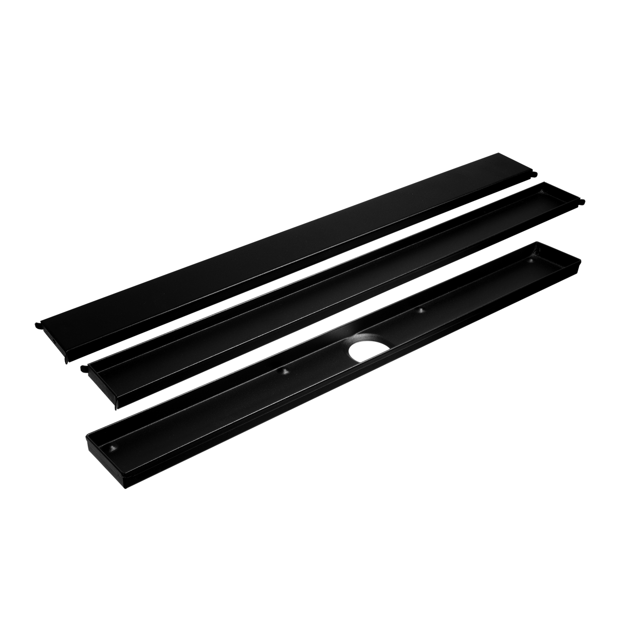 MYVARIO-LINE – 39 in. Design grate and drain channel - Matte Black - Powder Coated - panel / tile cover