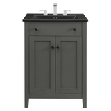 Nantucket 24 In. Freestanding Bathroom Vanity with Black Ceramic Sink Top