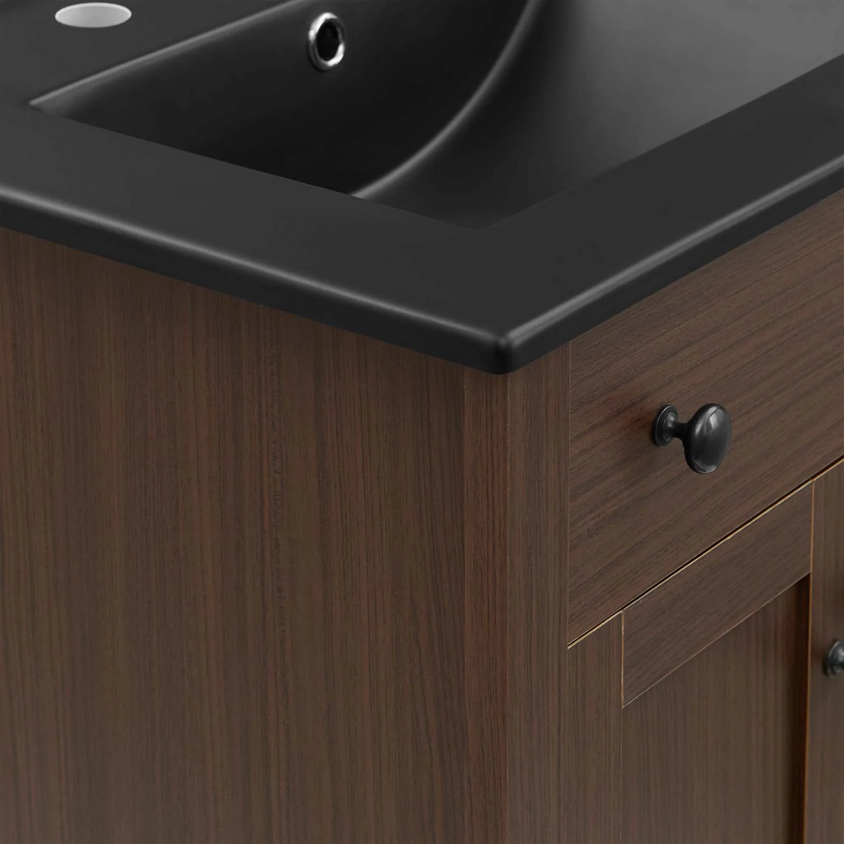 Nantucket 24 In. Freestanding Bathroom Vanity with Black Ceramic Sink Top