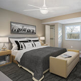 NEVA 52 inch 4 - Blade Best Smart Ceiling Fan with LED Light Kit & Best Smart Wall Switch - White/White - LEDMyPlace