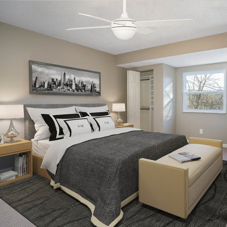 NEVA 52 inch 4 - Blade Best Smart Ceiling Fan with LED Light Kit & Best Smart Wall Switch - White/White - LEDMyPlace