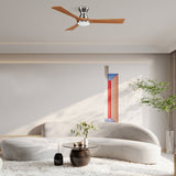 NICOLET 52 inch 3 - Blade Flush Mount Smart Ceiling Fan with LED Light & Remote - LEDMyPlace