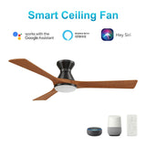 NICOLET 52 inch 3 - Blade Flush Mount Smart Ceiling Fan with LED Light & Remote - LEDMyPlace