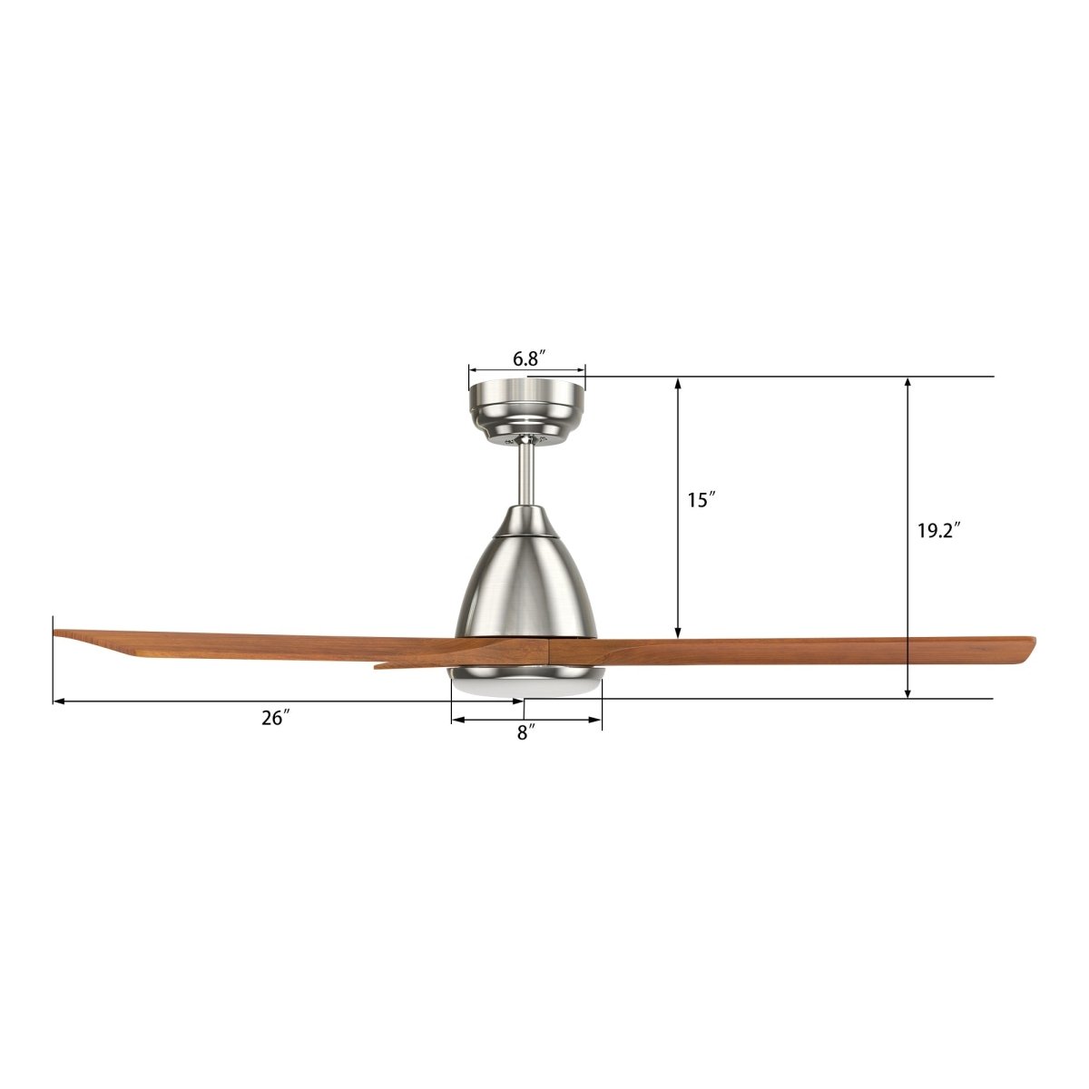 NICOLET 52 inch 3 - Blade Smart Ceiling Fan with LED Light & Remote - LEDMyPlace