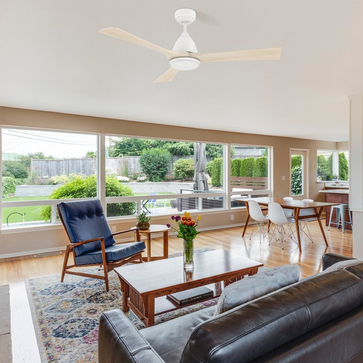 NICOLET 52 inch 3 - Blade Smart Ceiling Fan with Remote &LED Light - LEDMyPlace