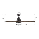 NICOLET 52 inch 3 - Blade Smart Ceiling Fan with Remote &LED Light - LEDMyPlace